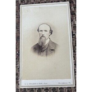 Antique Cabinet Card Photo Victorian Man Balding w/ Beard Honesdale PA